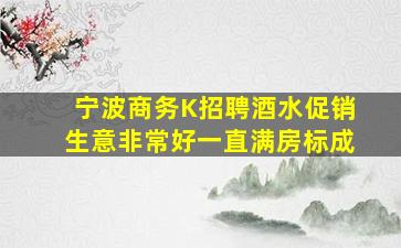 宁波商务K招聘酒水促销生意非常好一直满房标成